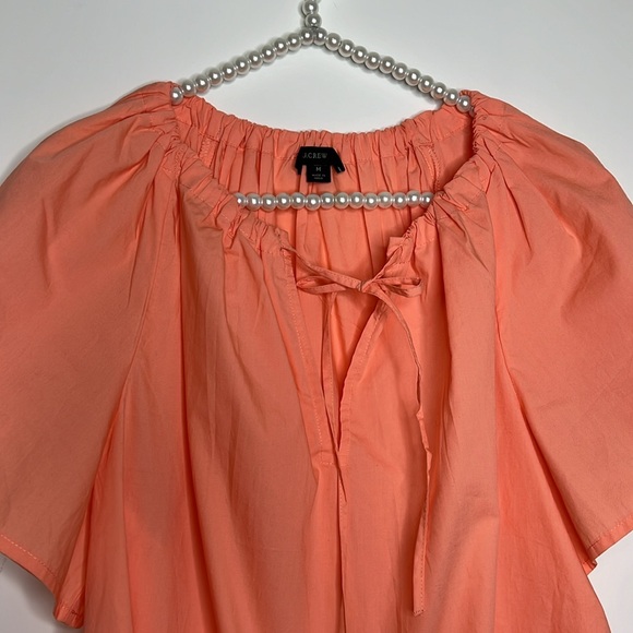 J. CREW POPLIN SWING V-NECK WITH TIE COTTON TOP - Picture 3 of 8